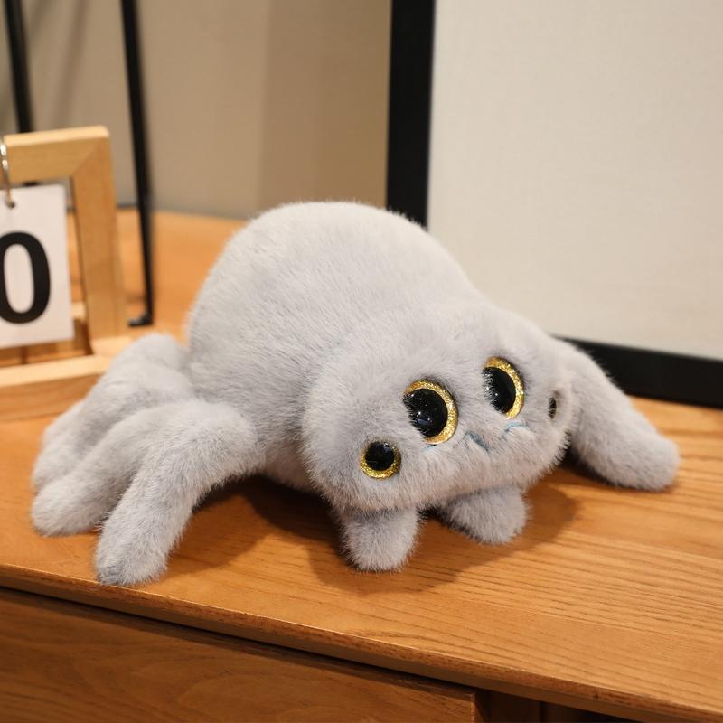 

Мягкая плюшевая игрушка Милый четырехглазый паук Плюшевая игрушка Каваи цветной глаз паук Плюшевая кукла Домашний декор на Хэллоуин Подарок для ребенка 16x25cm