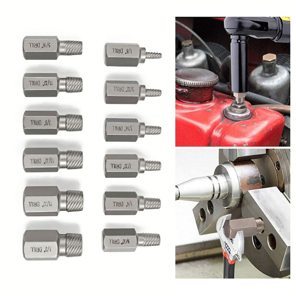 13Pcs Screw Extractor Set Damaged Broken Bolt Screw Extractor Hex Head Extractor