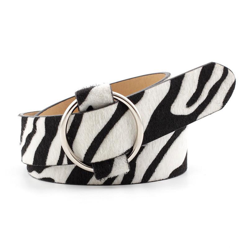 Womens Versatile Wide Noloop Belt In Fashionable Animal Textures For Contemporary Styles Casual