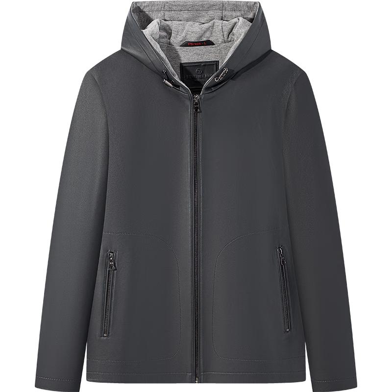 

Мужская кожаная куртка с капюшоном Septwolves L