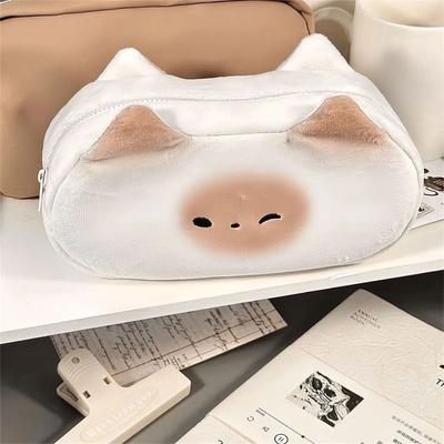 Cat Pencil Pouch Cat School Supplies For Girls Big Capacity Pencils Bag Large Capacity Pencil Pouch Pen Case With Toast