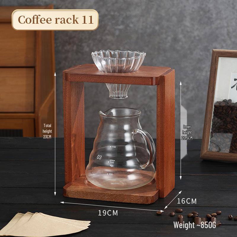Sand Birch Solid Wood Pour-Over Coffee Stand with Filter Holder and Cloud Pot - Home & Commercial Use