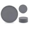 6Pcs Drink Coasters with Food Holder Anti-scald Round Sturdy Lightweight Non-slip Grade Pure Silicone