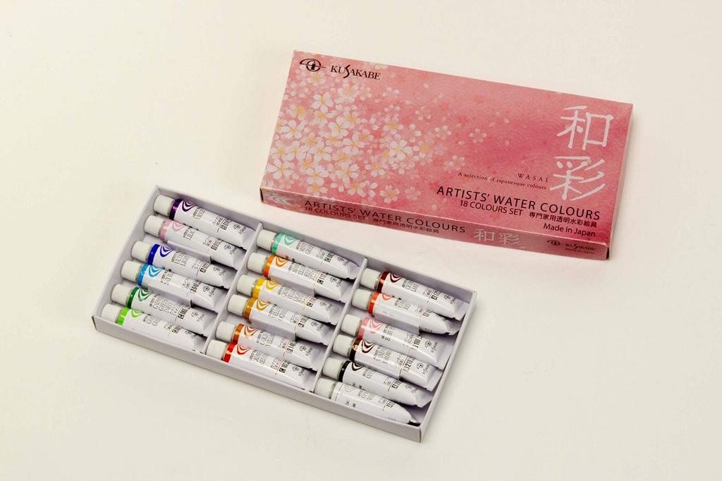 KUSAKABE Transparent Watercolor Paint Japanese Color 18 Color Set 5ml (No. 2)