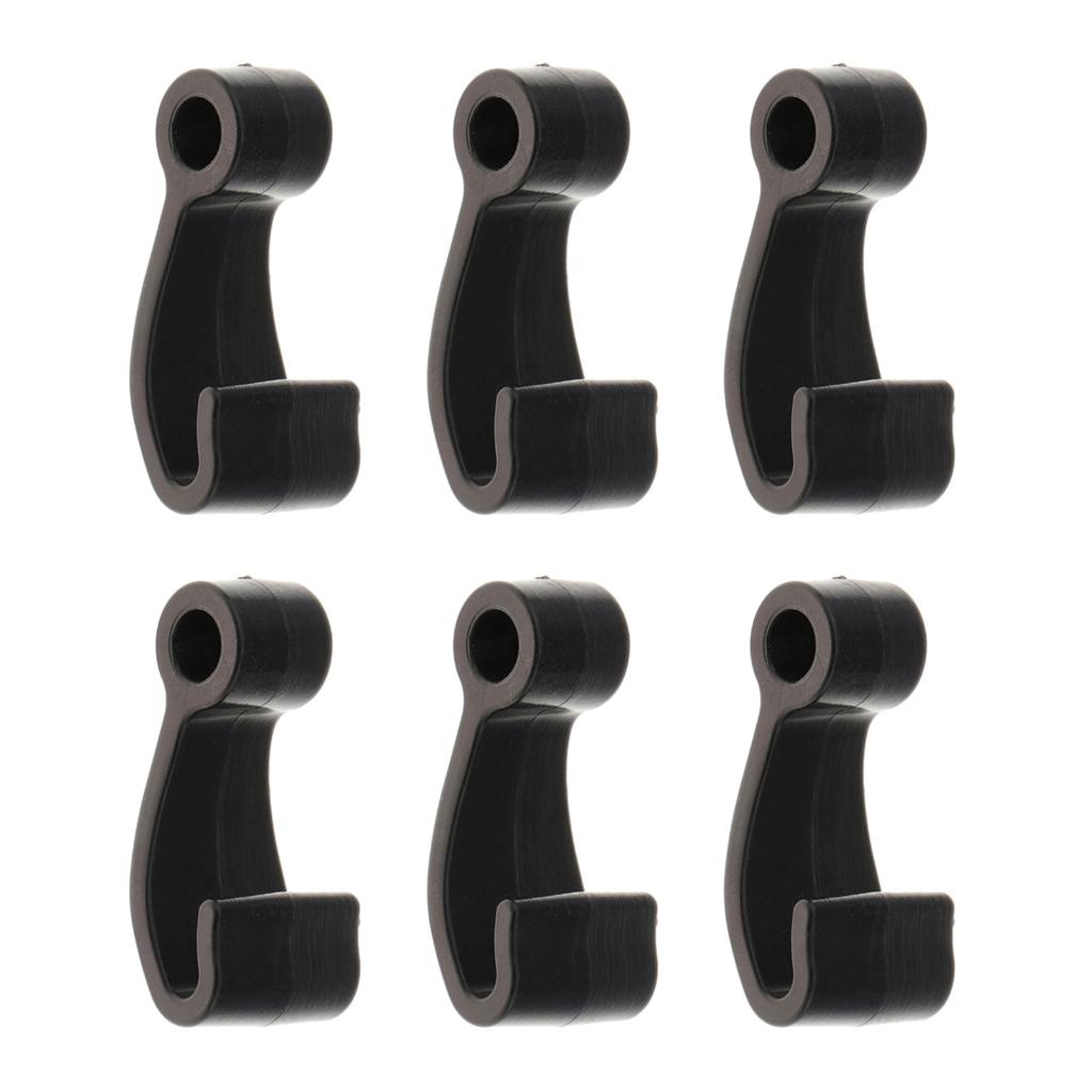 6 Pcs Kayak J Shape Hooks Bungee Hooks Plastic Snap Fasten Rope Hooks Clip for Kayaks Canoes Paddle Board Rowing