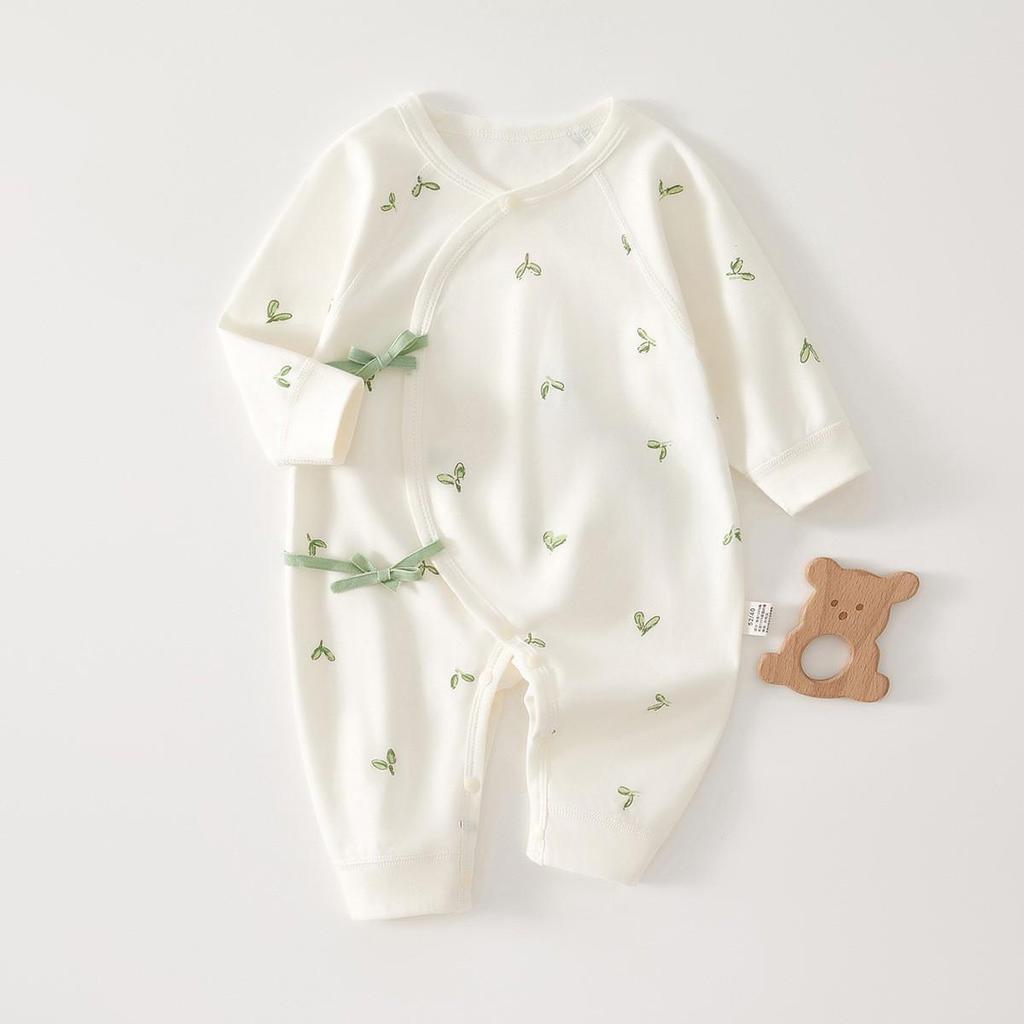 Neugeborenen Strampler aus reiner Baumwolle mit Schmetterlingsmotiv - Vier Jahreszeiten, Knochenloser Jumpsuit für Frühling & Herbst