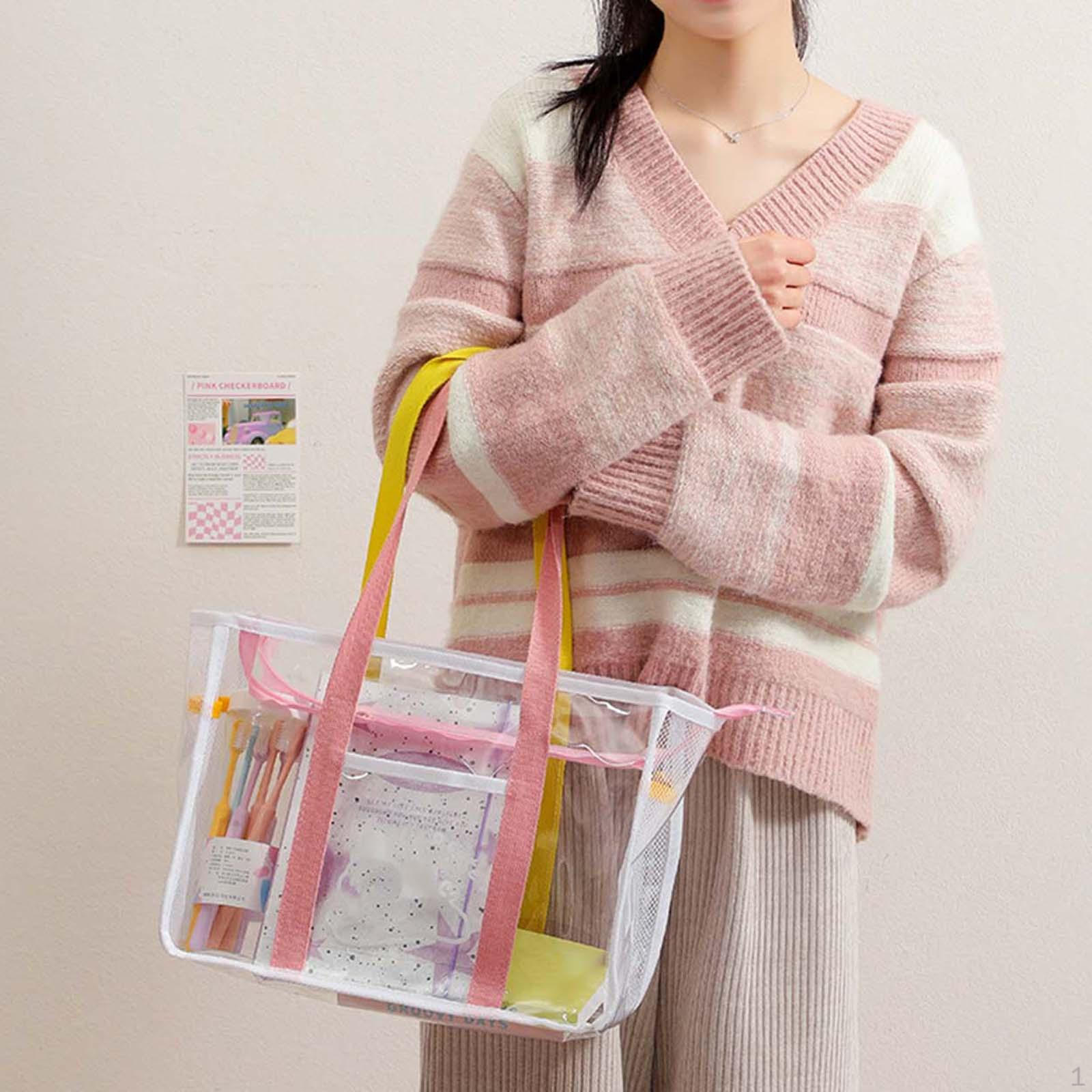 

Clear Tote Beach Bag for Work Outdoor Sports Pool Music Festival Events зелений