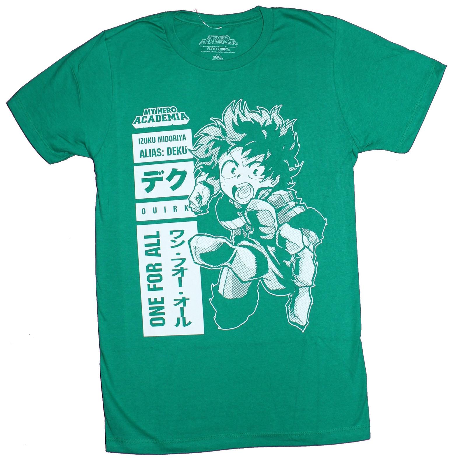 My Hero Academia Adult New T-Shirt - Deku Izuku Midoriya Stats Boxed Pic S