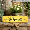 15.7×3.94inch Aluminum Decorative Sign "Rustic 'Be Yourself' Metal Sign with Bee Design - Vintage Farmhouse Decor for Home, Garden, or Patio