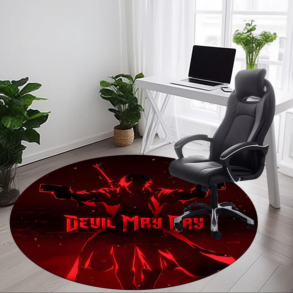 1PC Devil May Cry Office Round Rug, Non-slip, Soft and Durable Office Rug for Interior Decoration, Perfect for Office yy250915075