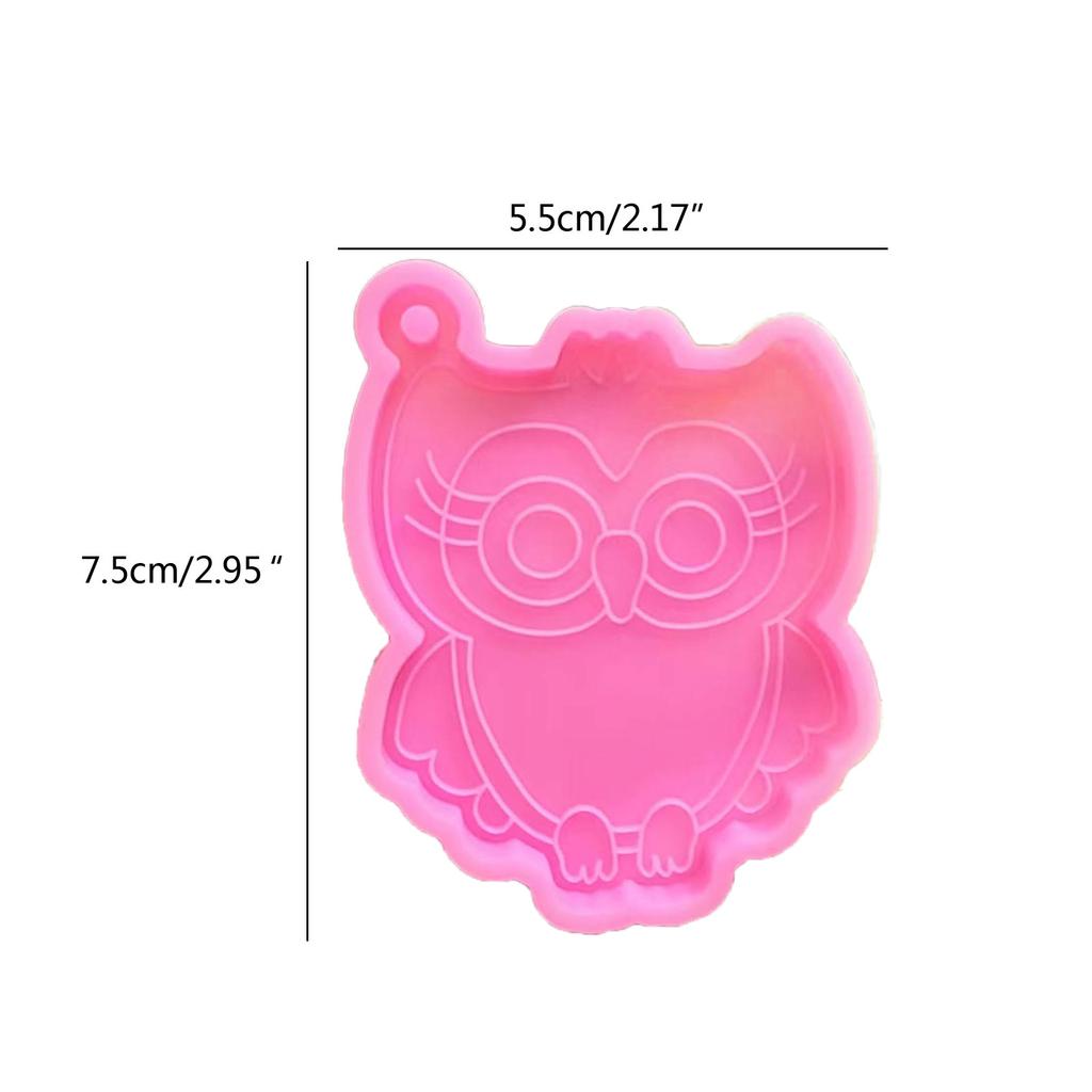 Cute Owl Silicone Mold for DIY Keychain Pendant Personalized Animal Keychain Earring Pendants Resin Mold Women Girl Teen
