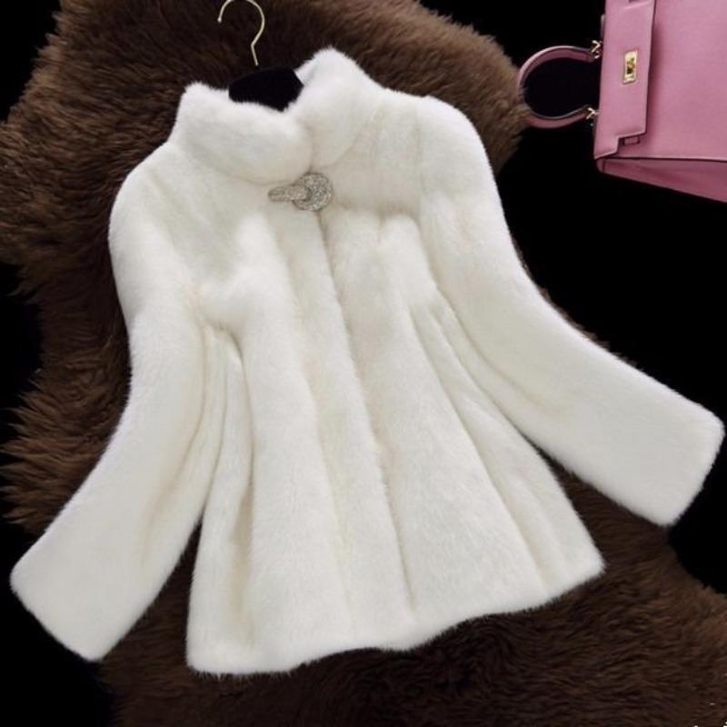 

Женская новая шуба из искусственного меха, имитация норковой шубы, имитация норкового велюра, короткое пальто 2XL белый