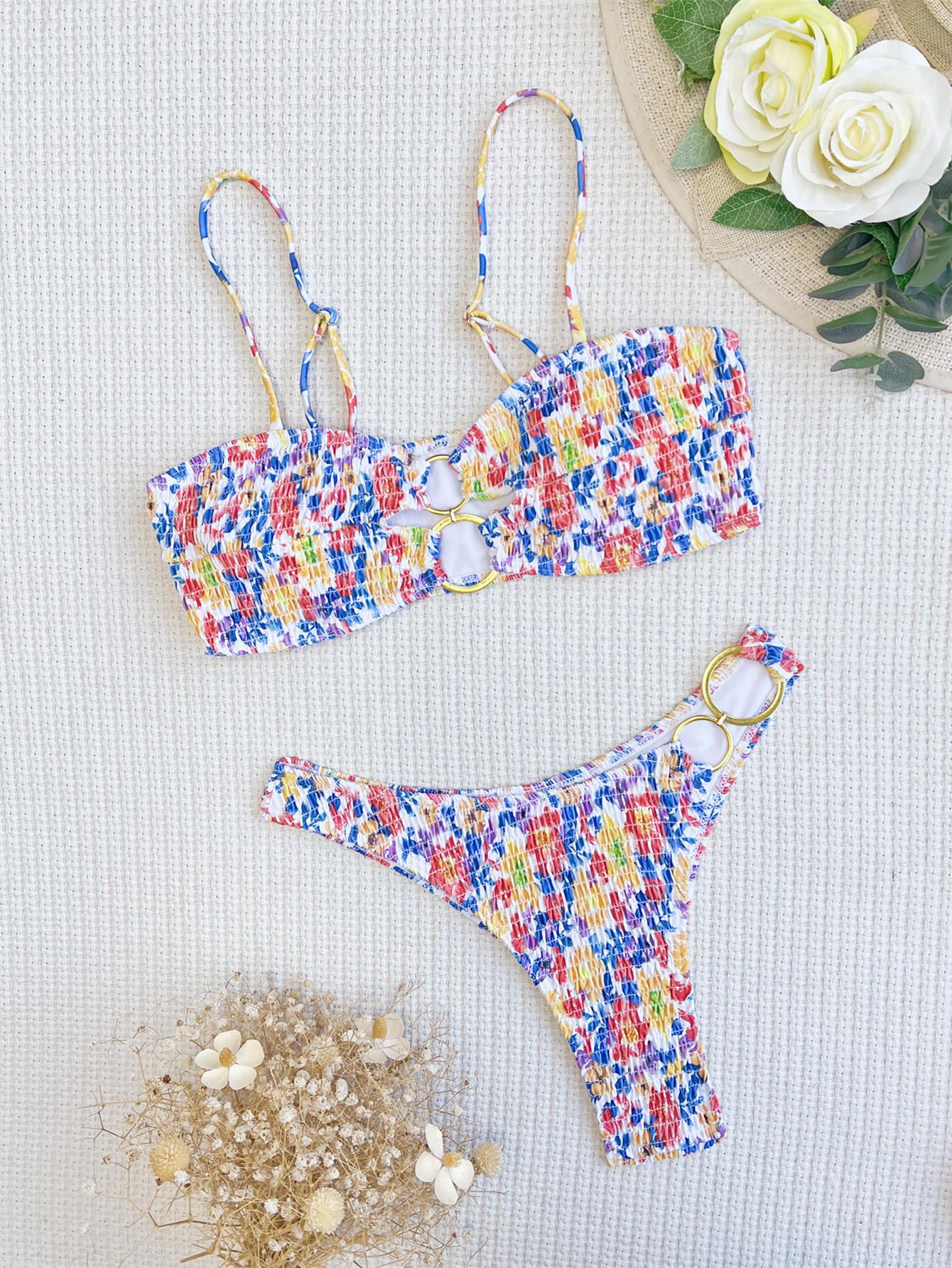 Сексуальное бикини с цветочным принтом — фото 4