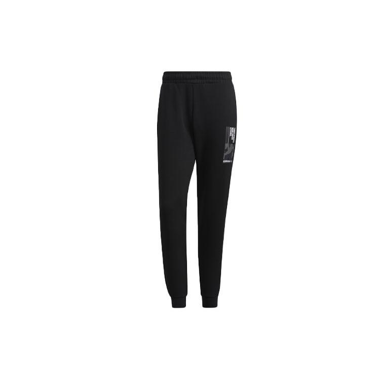 Men s adidas neo Sw Dk Tp Logo Printing Knit Bundle Feet Sports Pants/Trousers/Joggers Black H45223 XXL