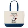 Tote Bag - PLANETEE - I Can't Skating 2 - Blue Background Graphic Design - Cotton 40x45 Cm - Large Size, Made In France