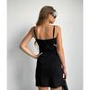 Fashion Wind Summer New Sexy Little Black Dress with Suspenders Waist-Tight Hollow Dress Sling Sexy Dress