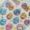 Kawaii kapka vody bublinka 3D reliéfní pryskyřičné samolepky - DIY samolepky na pouzdro telefonu fotoaparát hrnek notebook estetické dívčí narozeninový dárek