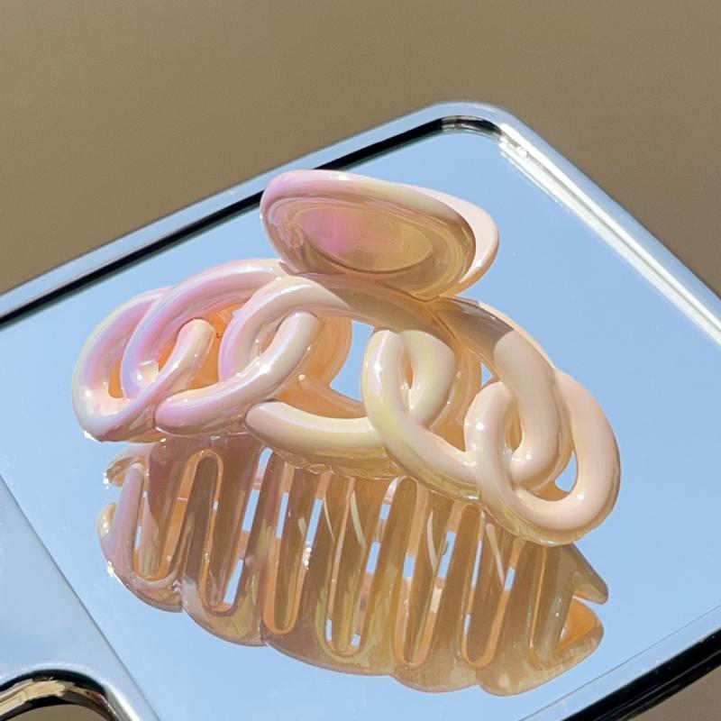 

Cute Jelly Color Bow Fishtail Hair Claw Summer Gradient Electroplating Color Design Shark Clamp Hair Clips Hair Accessories