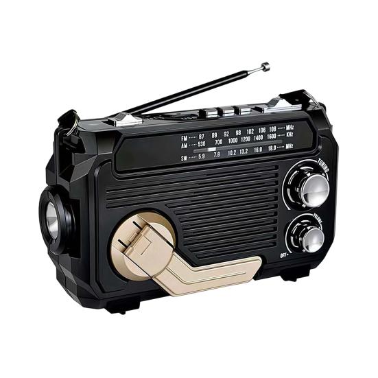 Solar Hand Crank Emergency Radio Rechargeable Waterproof Bluetooth-compatible Speaker AM/FM Solar Powered Radio