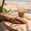 Handmade Beach Jewelry for Women Seashell Bracelet, Natural Shell Boho Beaded Adjustable Durable Cord Bracelets Daily Wear Woven String Bracelet