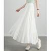Fairy Style Spliced White A-line Midi Skirt