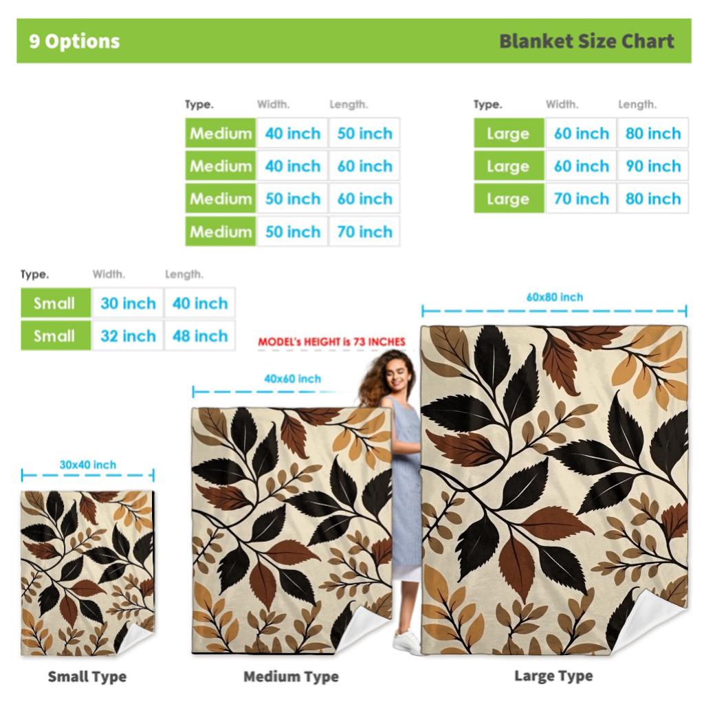 Autumn Leaves Pattern Throw Blanket Warm Fall Design for Living Room Sofa Decor NatureInspiredHome Gift for Her