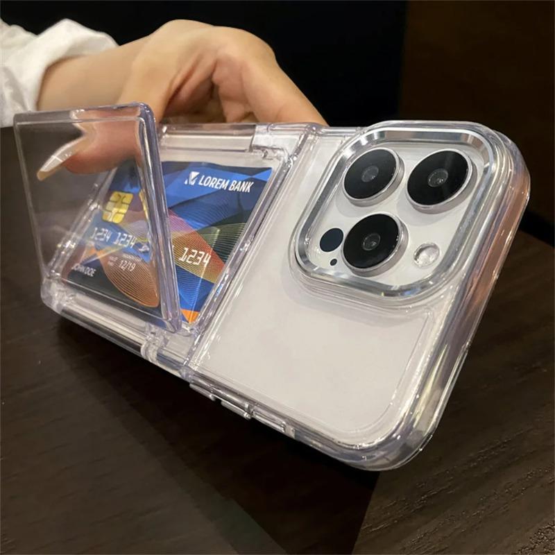 Transparente Kartensteckplatz-Tasche Halter Handyhülle Für Für Iphone17 Air 1 14 13 11 12 16 17ProMax Stoßfester Schutz Harte Acrylhülle