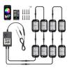 8Pcs RGB LED Rock Light Underbody Neon Kit APP+Remote Control For Jeep Truck SUV
