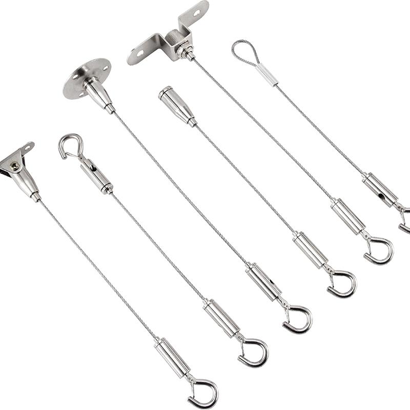 1 Pcs Lifting Code Suitable For Light Panels Adjustable Hanging Clothesline Fixed Guardrail Lock Wire Rope Spring Hook