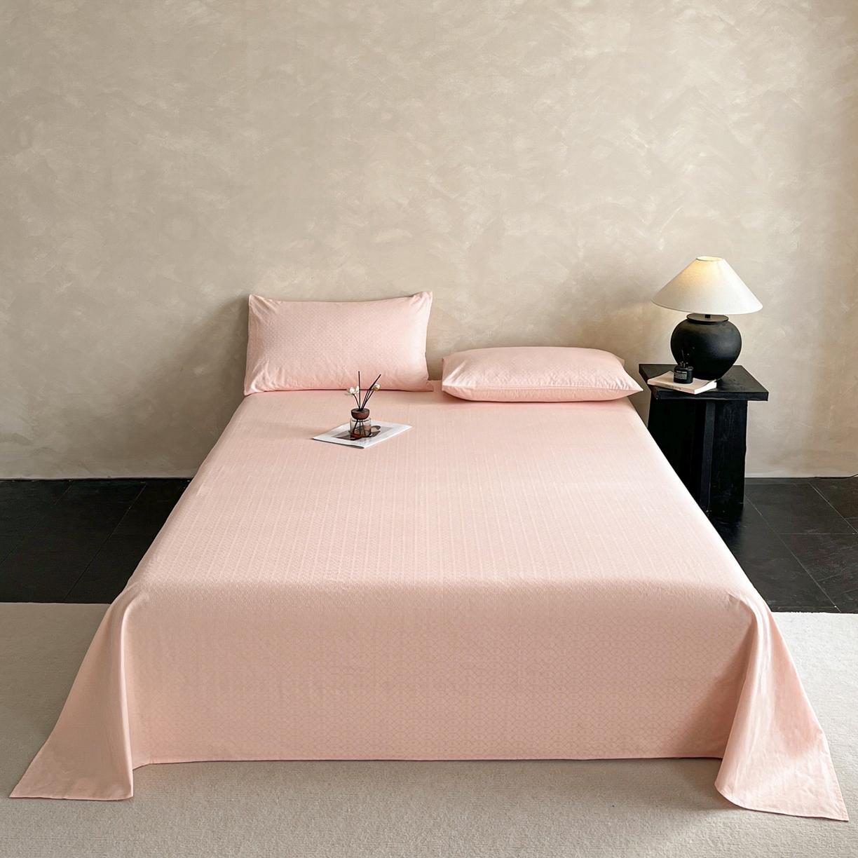 

New high-grade satin jacquard Class A pure cotton bed sheet three-piece set solid color cotton bedding three-piece set 200x230cm 3pcs