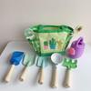 Nine-Piece Wooden Sand Shovel & Beach Toy Set for Kids with Tote Bag