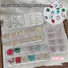 12 Grids Mixed Shape Colorful  Nail Art Decoration Multi Size Flat Back  Nail Gel Diy Nail Accessories