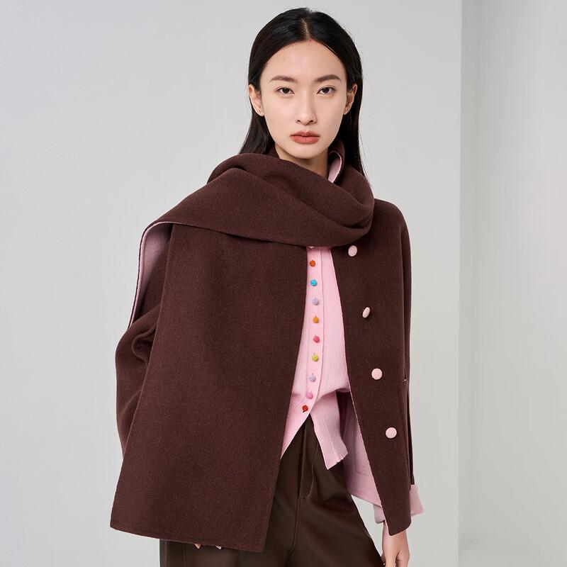 

Iveni Women s Elegant Scarf Collar Double-Faced Wool Coat M