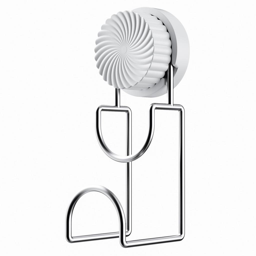 Wall-Mounted Rotating Suction Cup Basin Hook Storage Rack, No-Drill, Strong Load-Bearing.