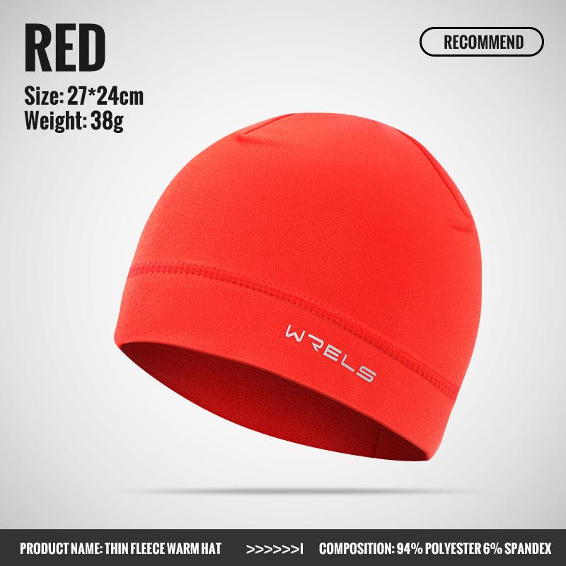 Wrels winter Cycling Cap Windproof Keep Warm Skiing Cap Road Cycling Warm Hat Snow Outdoor Sport Thermal Fleece Running Headband красный