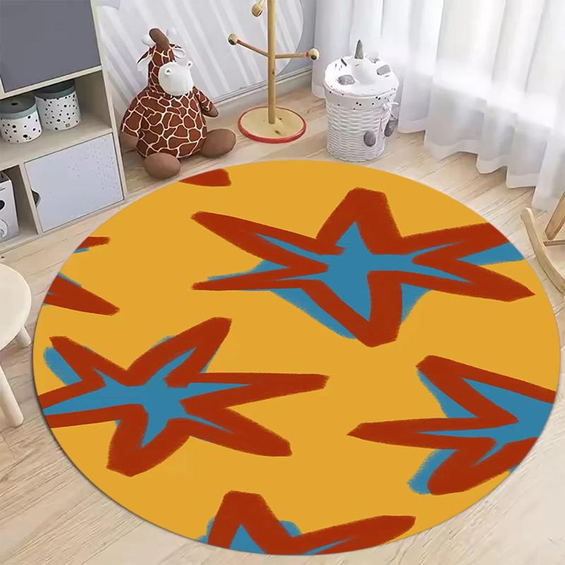 Retro Layered Heart Round Rug Yellow Gradient Concentric Love Print Carpet for Living Room Bedroom Home Carpets for Living Room