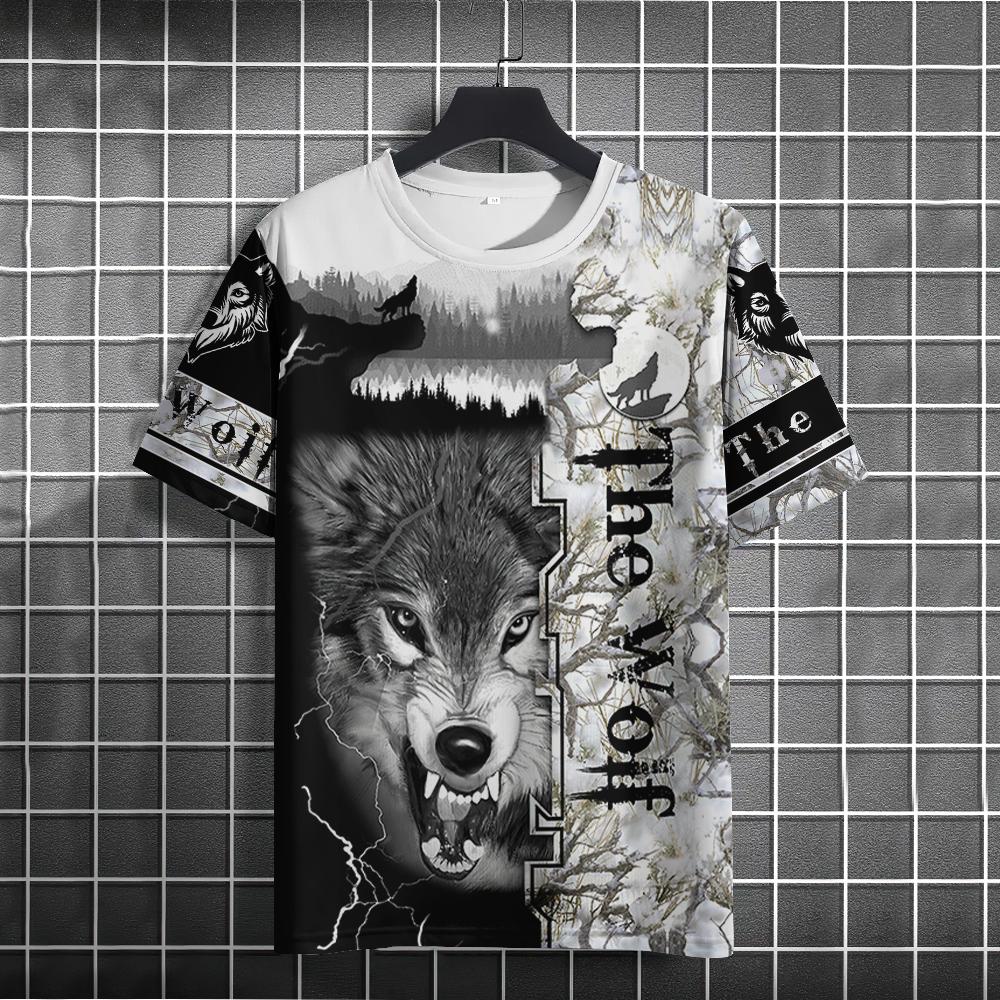 Fierce Animal 3d Print T-Shirts For Men Vintage Men's T-Shirt Summer Short Sleeve Tops Fashion Oversized Tees Men Streetwear New