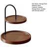 Wooden Storage Rack, Large Capacity 2-Tier Wooden Organizer, Open Storage Space Saving Storage Tray, for Jewelry Perfume Keys