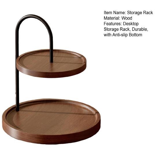 Wooden Storage Rack, Large Capacity 2-Tier Wooden Organizer, Open Storage Space Saving Storage Tray, for Jewelry Perfume Keys