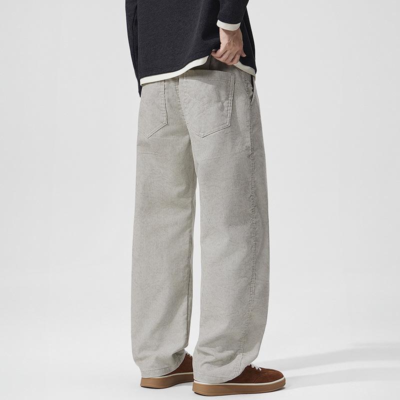 Corduroy men's pants spring and autumn high-end American retro boys wear ruffian handsome high-end men's casual trousers