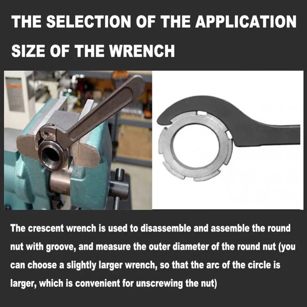Round Nut Hook Wrench Adjustment Crescent Wrench Portable C Hook Spanner  Hand Tool