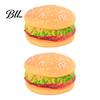 Jouet à mâcher Burger réaliste 2PCS Chien Siffleur Forme Vinyle Non Toxique Animaux de compagnie Jeu Interactif pour le Nettoyage des Dents et l'Activité