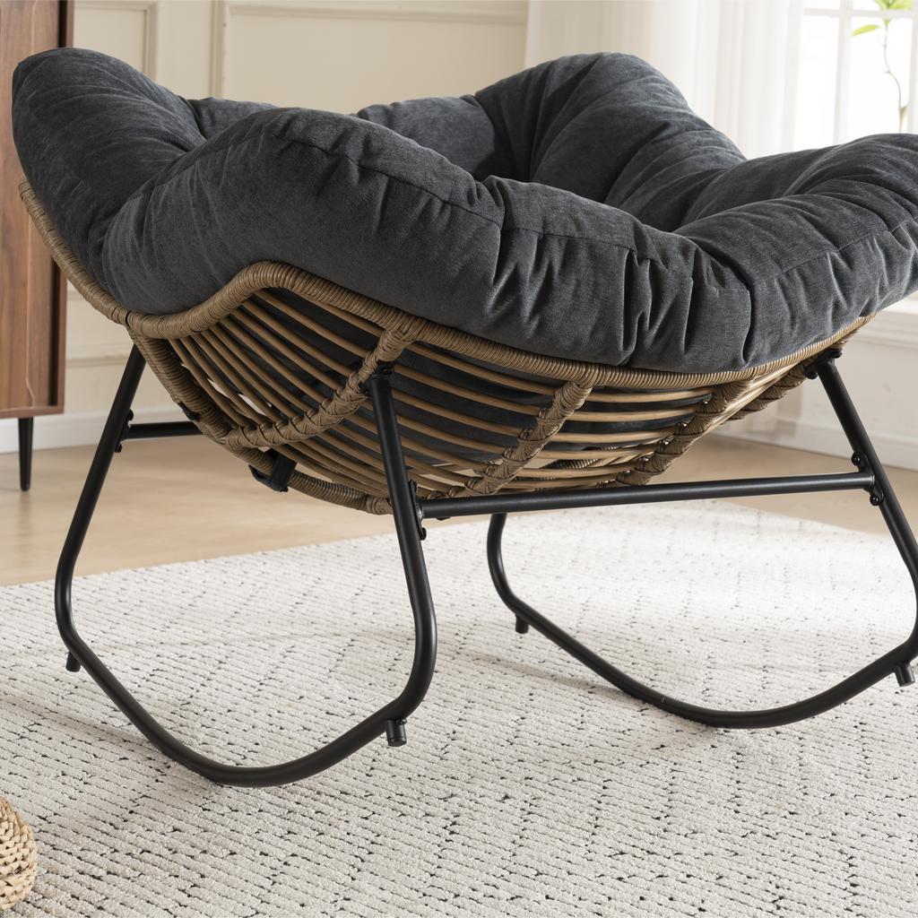 Rocking Chair, Chenille Upholstered Accent Chair, Modern Rocking Chair for Children's Room for Living Room, Bedroom, Apartment
