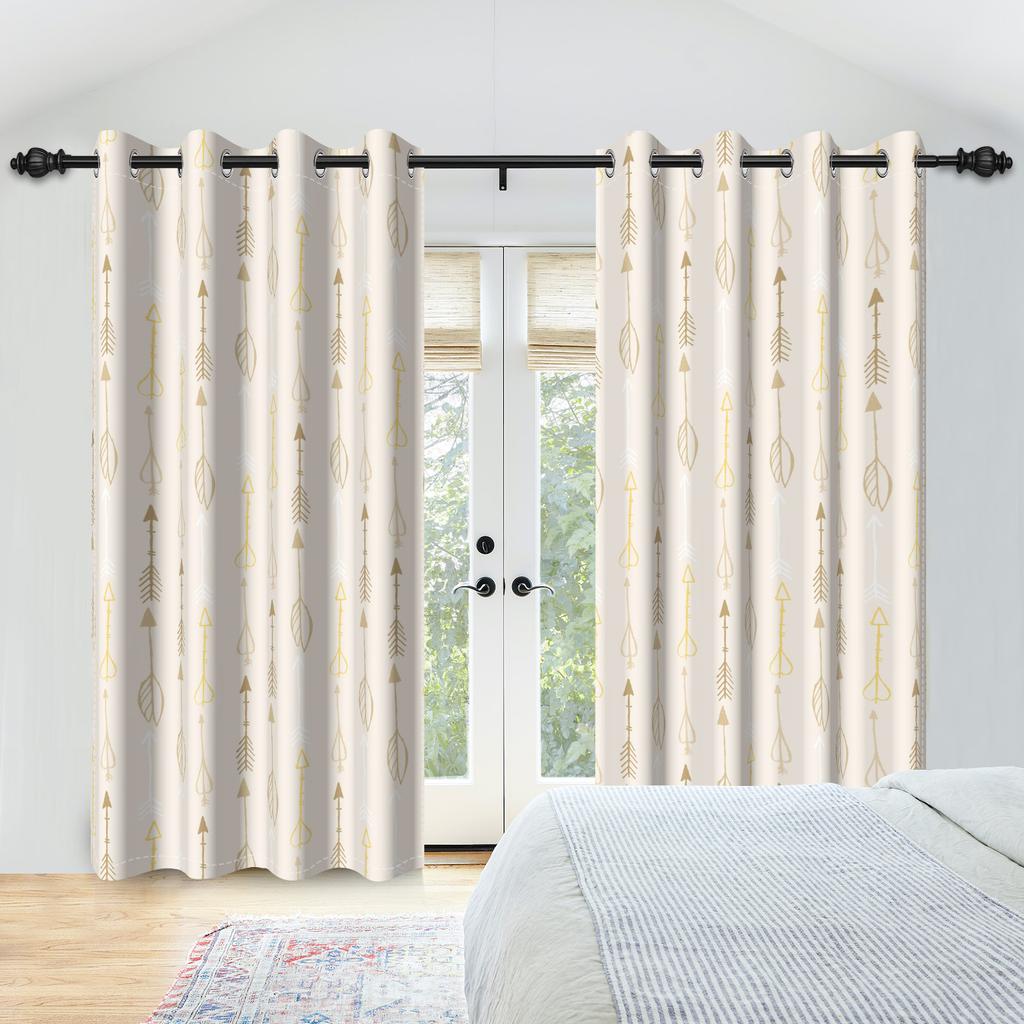Lichtblockierende Abstrakte Linienkunst Vorhänge Beige Marine Minimalistische Schlafzimmer Wohnzimmer Dekor Thermische Fenster Vorhänge Modern Polyester Waschbar