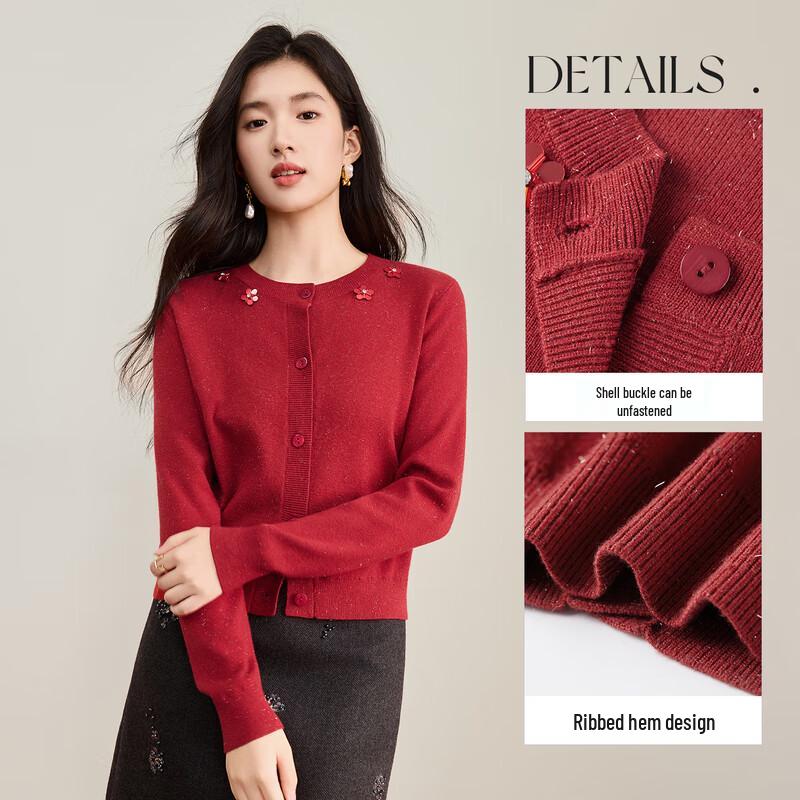 Women's Round Neck Knit Cardigan