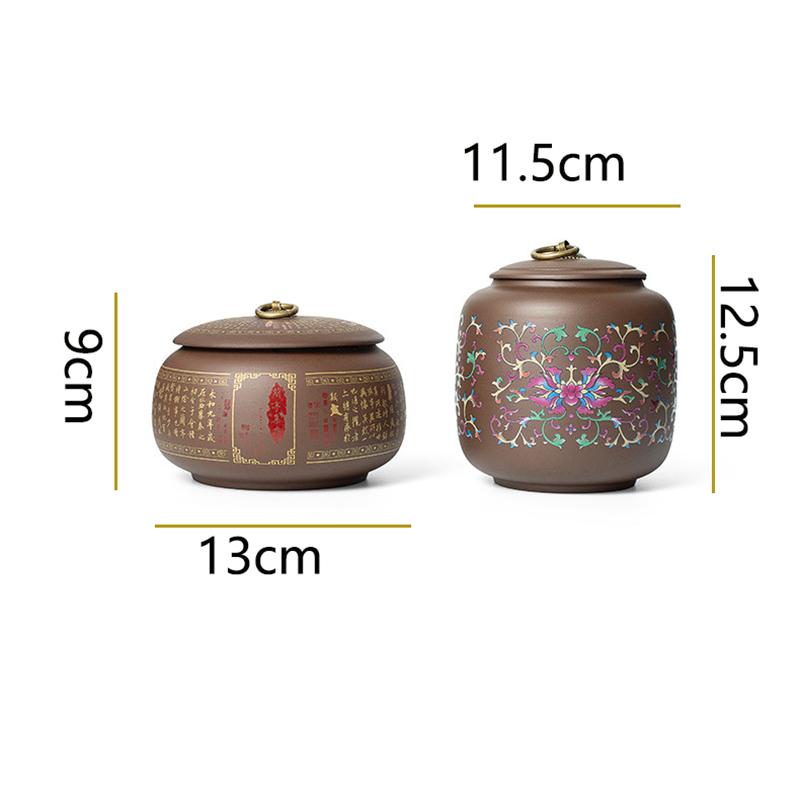 Vintage Purple Sand Ceramic Tea Jar Household Sealed Moisture Proof Tea Coffee Bean Storage Jar Modern Candy Storage Container