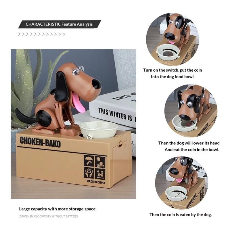 Funny Electric Piggy Bank That Steals Money Choking Dog