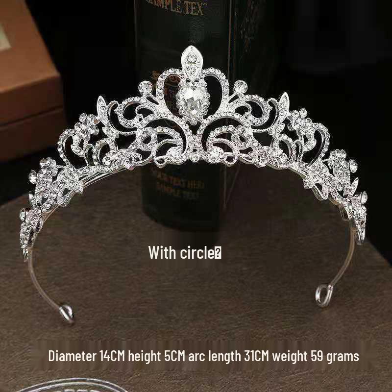 Rhinestone Bridal Jewelry Set: Korean-Style Crown, Necklace & Hair Accessories