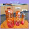 Big Size Graduated Sports Bottle Portable Cord Three-piece Pack Clear Dual Beverage Plastic Cup Bright Sports Hydration Bottle