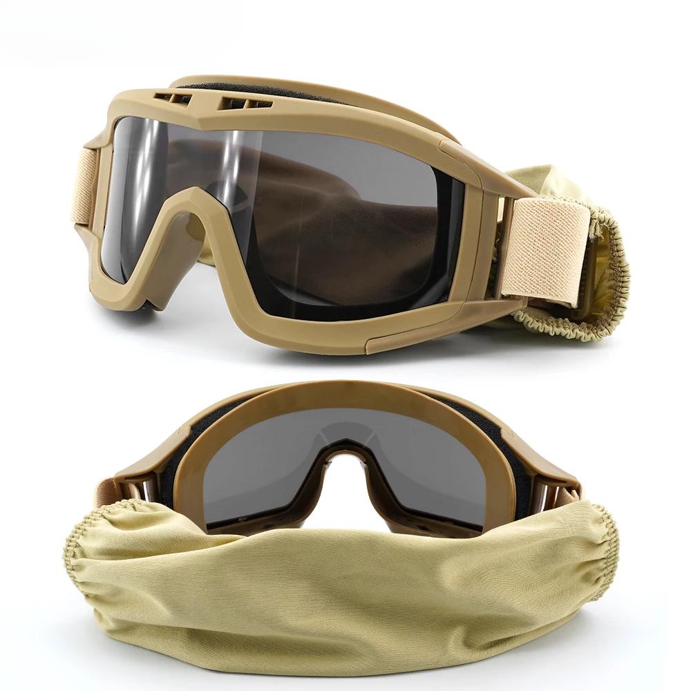 High Impact Resistant Goggles Durable Tactical Protective Goggles with 2.5 mm Thick Protective Lens